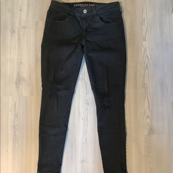 American Eagle Outfitters Black Skinny Jeans Stretchy Fit - Picture 4 of 7